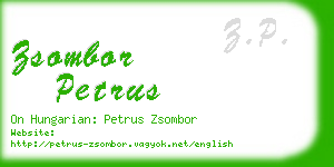 zsombor petrus business card